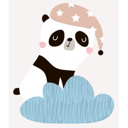 Sticker panda marron mug jaune