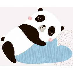 Sticker panda maman bébé nuages