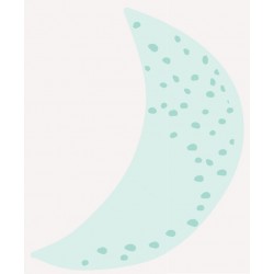 Sticker panda lune verte pois