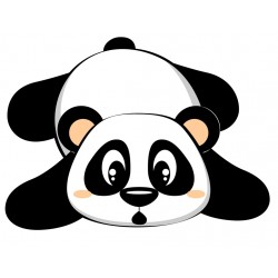 Sticker panda couché bois