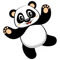 Sticker panda blanc avachi
