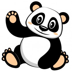 Sticker panda blanc yeux blancs