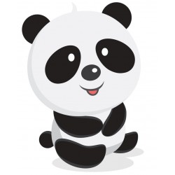 Sticker panda assis coucou