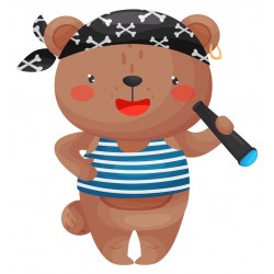 Sticker raton laveur tenue pirate