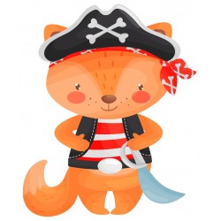 Sticker ours tenue pirate lampe