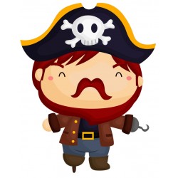 Sticker pieuvre rose pirate