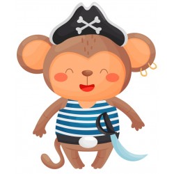 Sticker lion tenue pirate