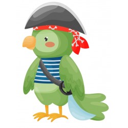 Sticker lapin tenue pirate