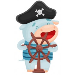 Sticker lion tenue Capitaine Crochet