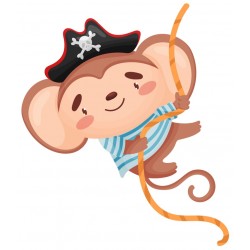 Sticker tenue perroquet pirate