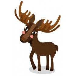 Sticker bison marron orange