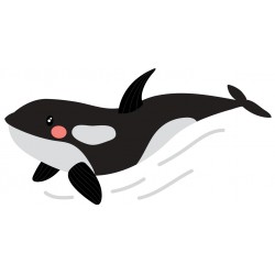 Sticker oiseau noir blanc rouge