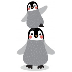 Sticker renard gris blanc