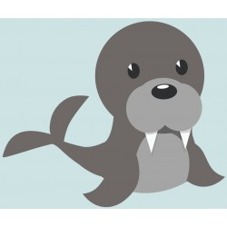 Sticker orque plongeon fond vert