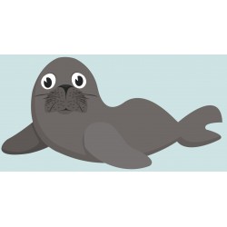 Sticker mouton corne gris écru
