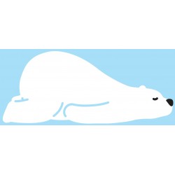 Sticker ours polaire debout fond bleu