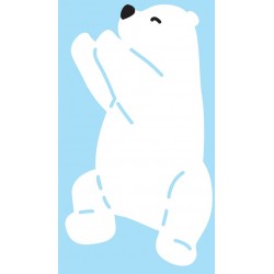 Sticker ours polaire endormi fond bleu