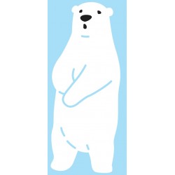 Sticker ours pattes levées fond bleu