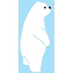 Sticker ours polaire surpris fond bleu