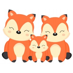 Sticker renard enroulé endormi