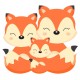 Sticker cute family coeurs roses