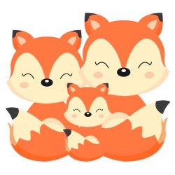 Sticker cute family coeurs roses