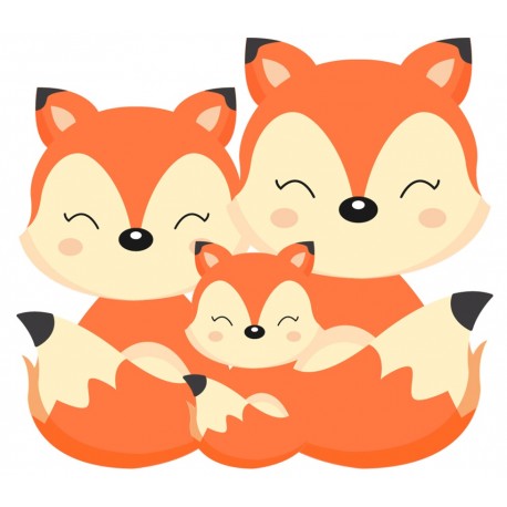Sticker cute family coeurs roses