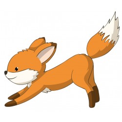 Sticker renard roux blanc équilibre