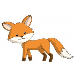 Sticker renard roux blanc étirement