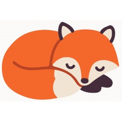 Sticker renard orange violet assis