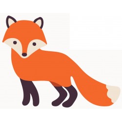 Sticker renard orange couché endormi