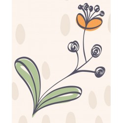 Sticker renard beige endormi fond tacheté