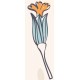 Sticker fleur orange fond tacheté