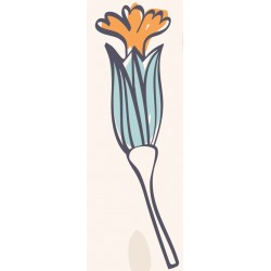 Sticker fleur orange fond tacheté