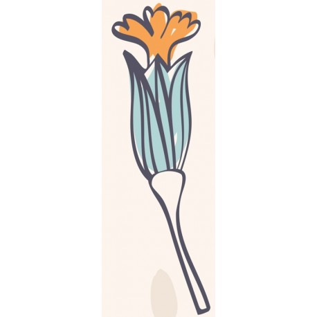 Sticker fleur orange fond tacheté