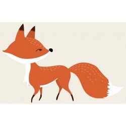 Sticker fleur bleue orange fond tacheté