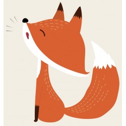 Sticker renard rouge regard derrière