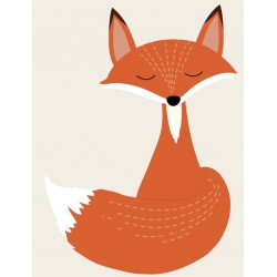 Sticker renard rouge tête relevée