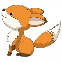 Sticker renard rouge enroulé endormi