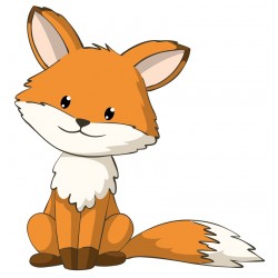 Sticker renard beige blanc équilibre