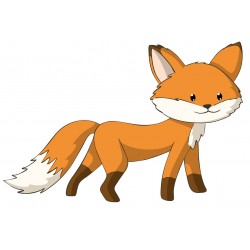 Sticker renard beige blanc touffu