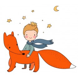 Sticker homme endormi renard