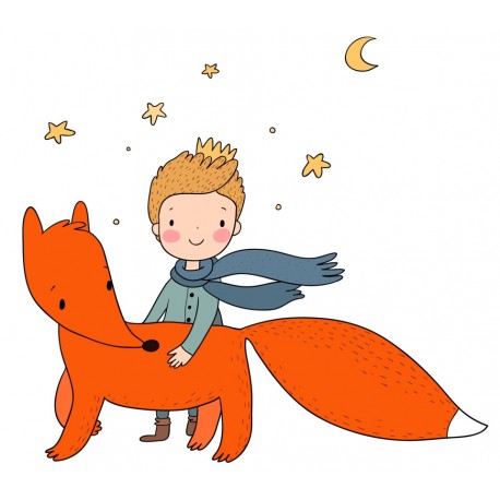 Sticker homme endormi renard