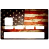 Autocollant carte bancaire drapeau américain USA