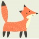 Sticker renard saumon rayé