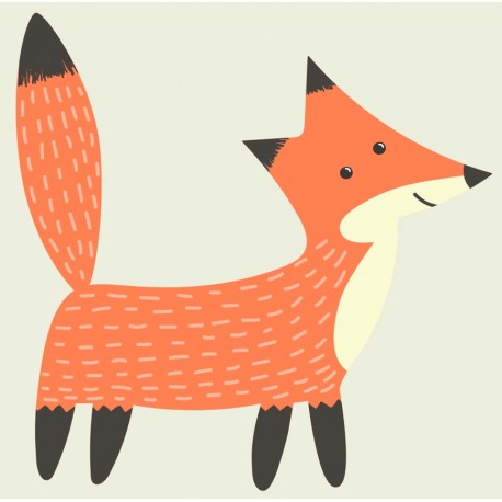 Sticker renard saumon rayé