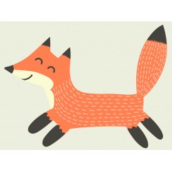 Sticker renard saumon quatre pattes