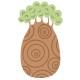 Sticker arbre vert clair nuage