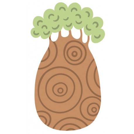 Sticker arbre vert clair nuage