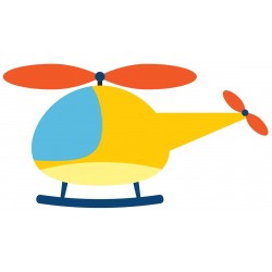 Sticker montgolfière jaune étoiles pois